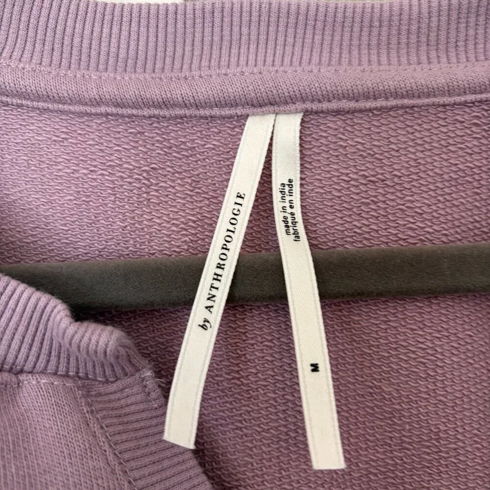 By Anthropologie women's oversized eyelet sweatshirt lavender purple medium